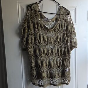 Maurices Sage Crochet Knit Top Sz 2X
